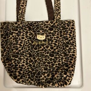 Vintage Sanrio Pochacco Fuzzy Leopard Tote Bag. 1996.